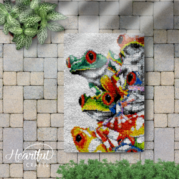 Peeking Frogs - Latch Hook Rug kit