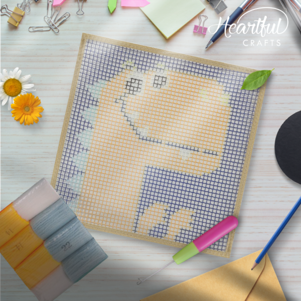 Smiley Dino - Latch Hook Kit for Kids