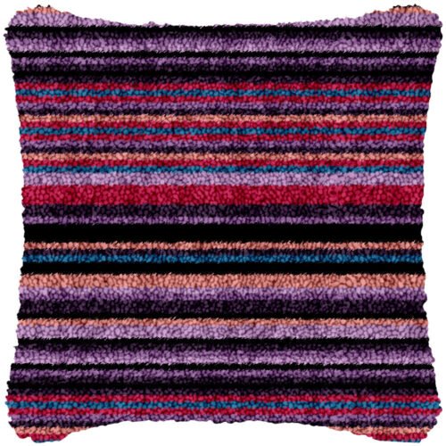 Pink Stripes - Latch Hook Pillow Kit
