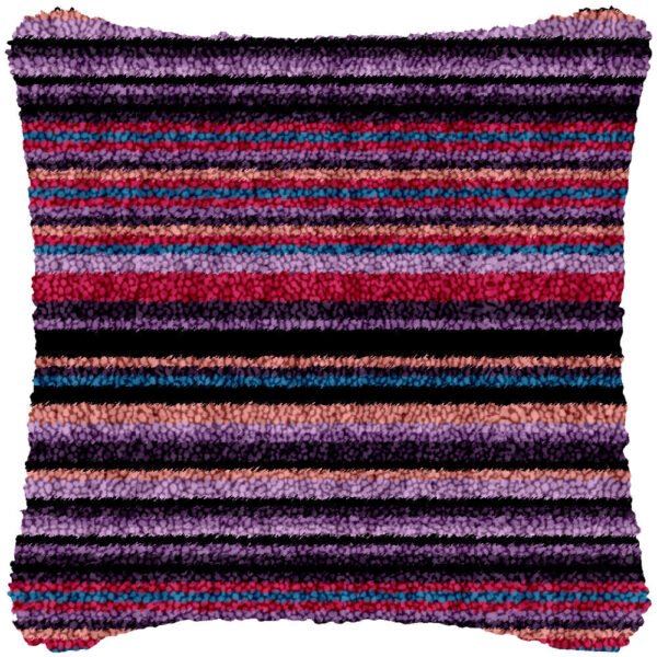 Pink Stripes - Latch Hook Pillow Kit