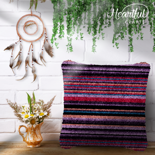 Pink Stripes - Latch Hook Pillow Kit