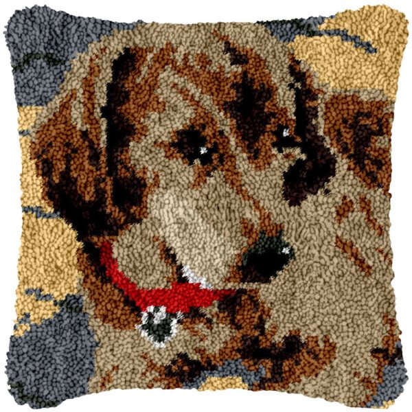 Golden Retriever - Latch Hook Pillow Kit