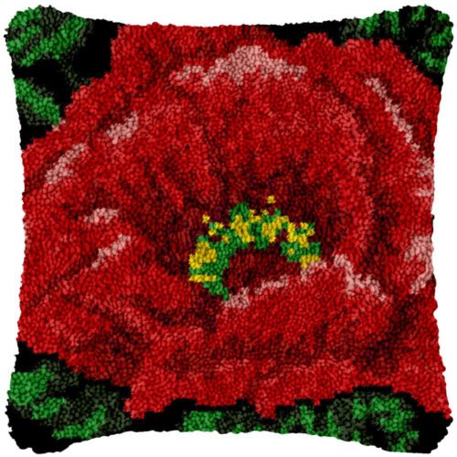 Delicate Red - Latch Hook Pillow Kit