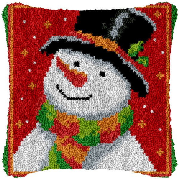 Sophisticated Snowman - Latch Hook Pillow Kit