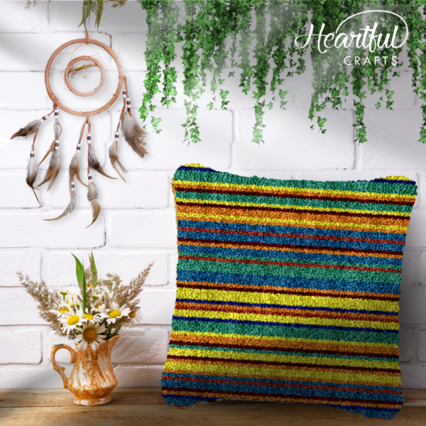 Sunrise Stripes - Latch Hook Pillow Kit