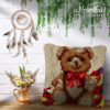 Brown Bear with Tie - Latch Hook Pillow Kit