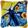 Azure Butterfly - Latch Hook Pillow Kit