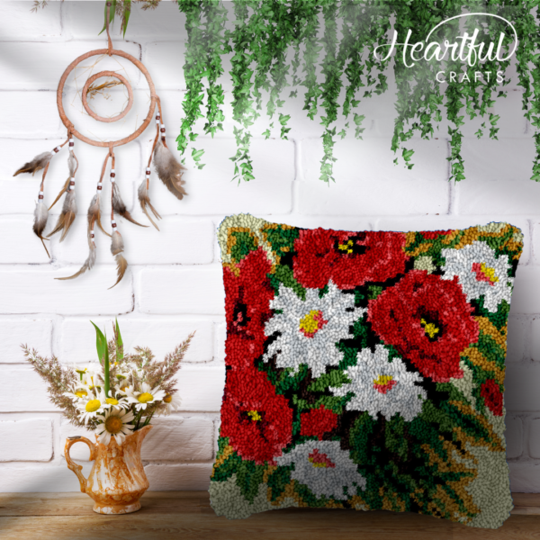 Elegant Bouquet - Latch Hook Pillow Kit
