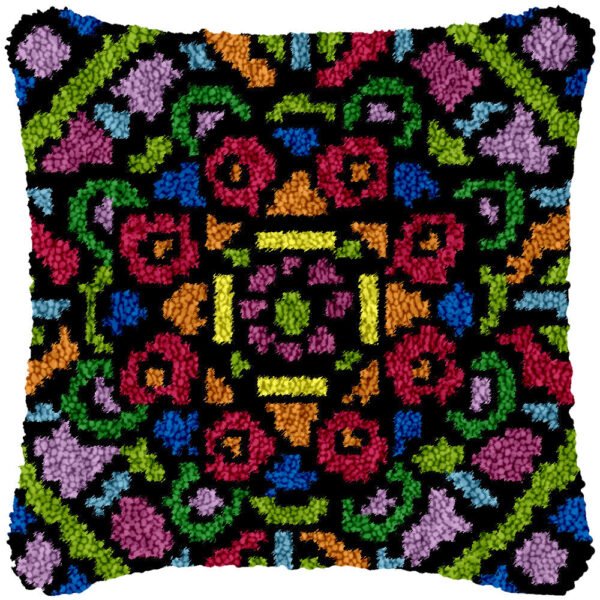 Heartful Mandala - Latch Hook Pillow Kit