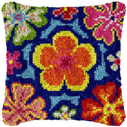 Hawaiian Flowers - Latch Hook Pillow Kit