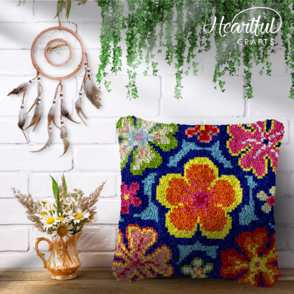 Hawaiian Flowers - Latch Hook Pillow Kit
