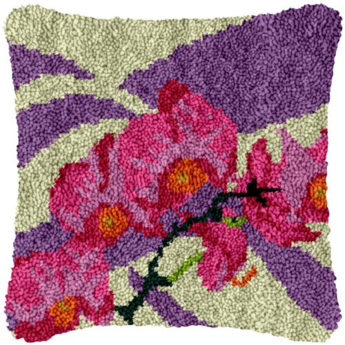 Cattleya Orchids - Latch Hook Pillow Kit