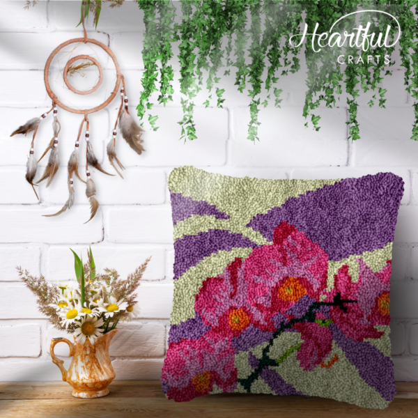 Cattleya Orchids - Latch Hook Pillow Kit