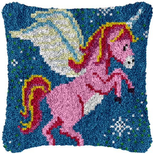 Flying Unicorn - Latch Hook Pillow Kit
