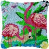 Flamingo Pair - Latch Hook Pillow Kit