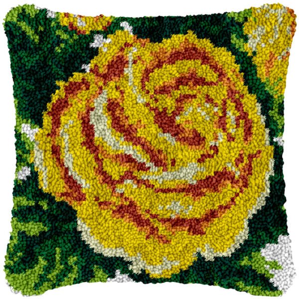 Golden Bloom - Latch Hook Pillow Kit