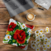 Red White Garden - Latch Hook Pillow Kit