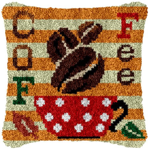 Coffee Addict - Latch Hook Pillow Kit