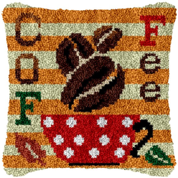 Coffee Addict - Latch Hook Pillow Kit