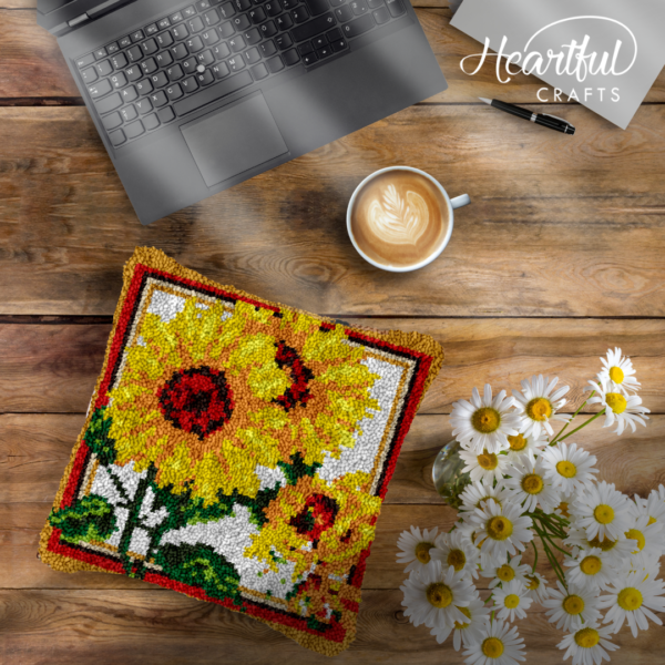 Healthy Sunflowers - Latch Hook Pillow Kit
