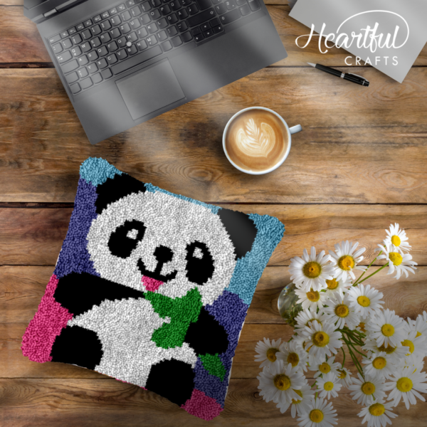 Silly Panda Baby - Latch Hook Pillow Kit