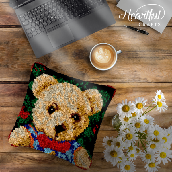 Formal Bear - Latch Hook Pillow Kit