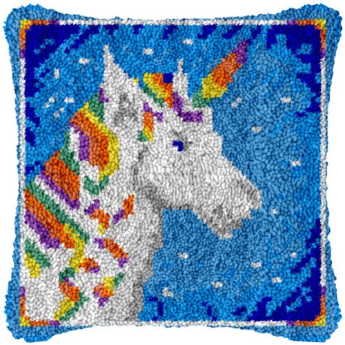Unicorn Cake - Latch Hook Pillow Kit