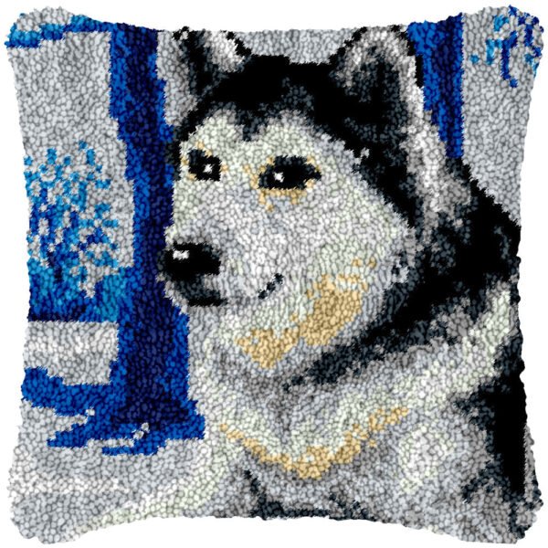 Siberian Husky - Latch Hook Pillow Kit