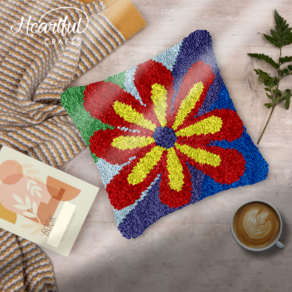 Flower Power - Latch Hook Pillow Kit