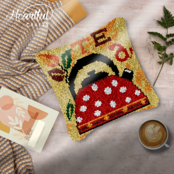 Tea Time - Latch Hook Pillow Kit