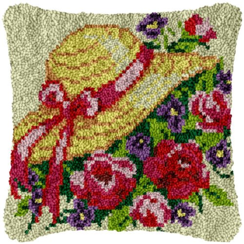 Flower Fields - Latch Hook Pillow Kit