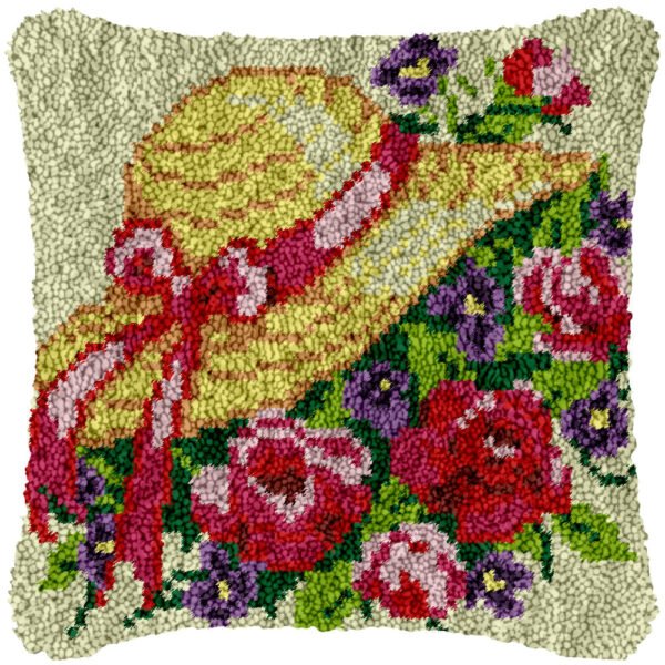Flower Fields - Latch Hook Pillow Kit