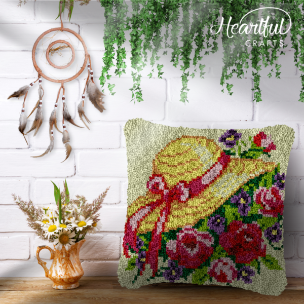 Flower Fields - Latch Hook Pillow Kit