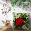 Ladybug and Flowers - Latch Hook Pillow Kit
