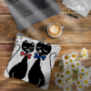 Black Cat Couple - Latch Hook Pillow Kit