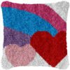 Red Heart Purple Rainbow - Latch Hook Pillow Kit