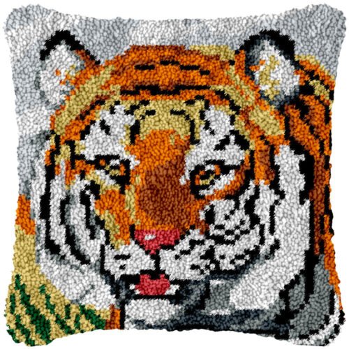 Happy Tiger - Latch Hook Pillow Kit