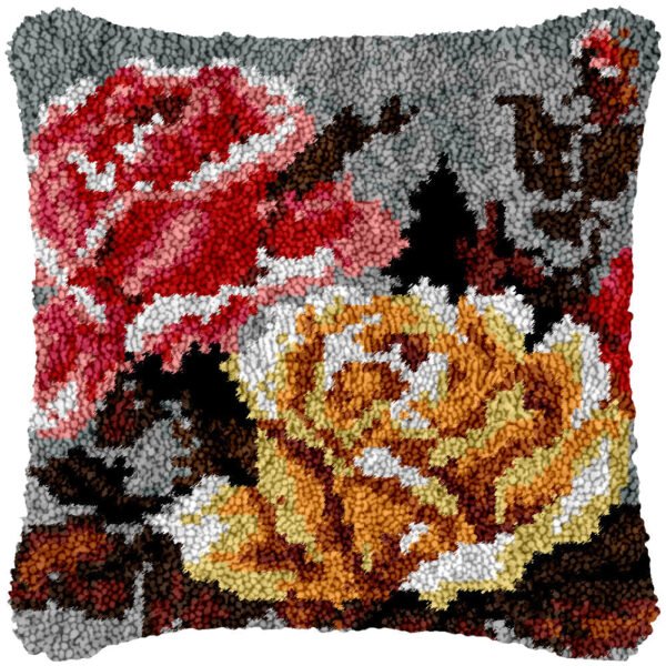 Striking Roses - Latch Hook Pillow Kit