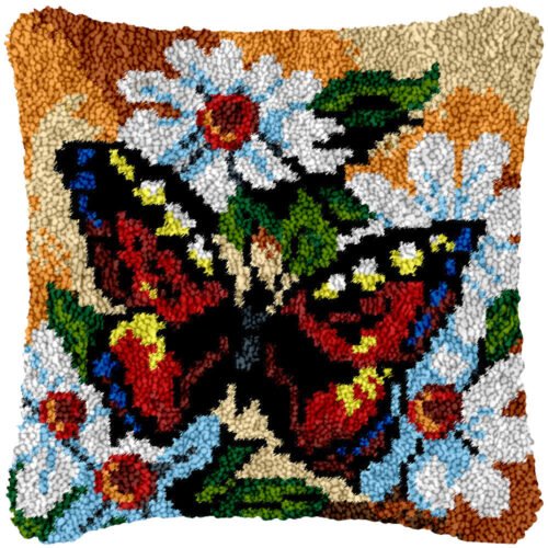 Butterfly Daisies - Latch Hook Pillow Kit