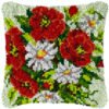 Red White Bouquet - Latch Hook Pillow Kit