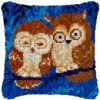 Dozing Owls - Latch Hook Pillow Kit