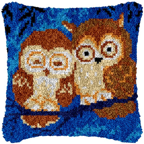 Dozing Owls - Latch Hook Pillow Kit