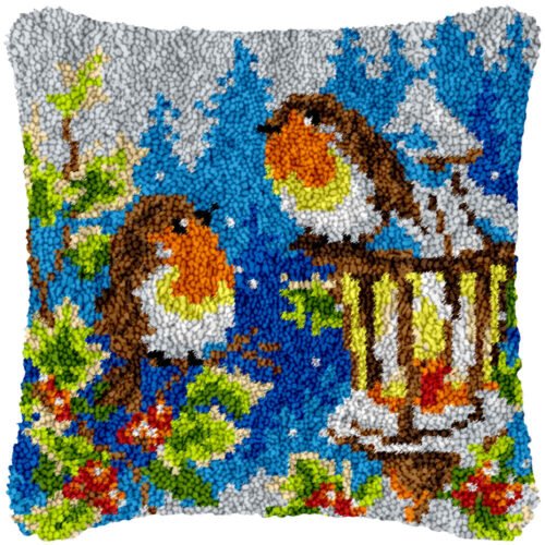 Snow Lamp - Latch Hook Pillow Kit