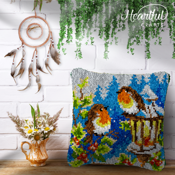 Snow Lamp - Latch Hook Pillow Kit