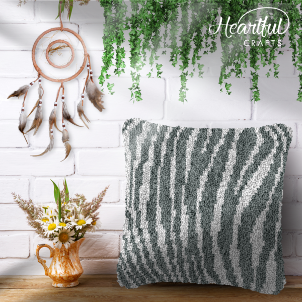 Zebra Print - Latch Hook Pillow Kit