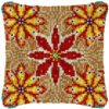 Red Flower Pattern - Latch Hook Pillow Kit