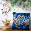 Romantic Swans - Latch Hook Pillow Kit
