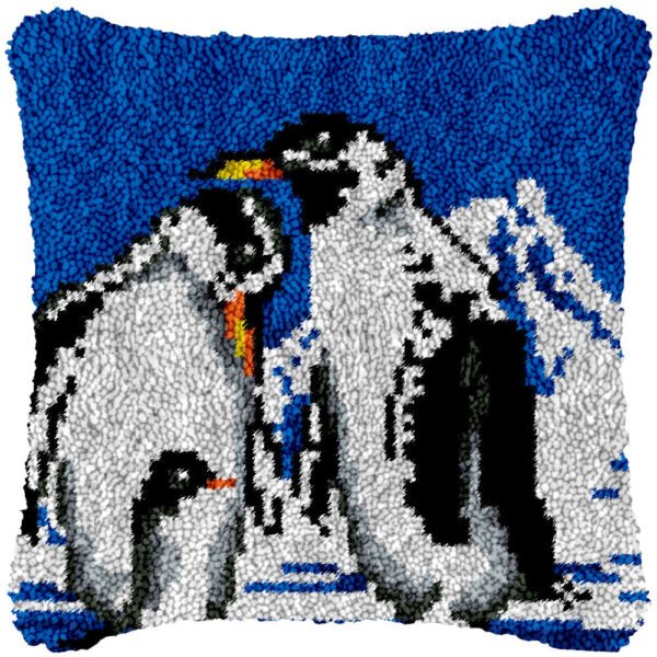 Penguin Family - Latch Hook Pillow Kit