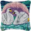 Intimate Swan Couple - Latch Hook Pillow Kit