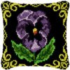 Purple Iris Flower - Latch Hook Pillow Kit